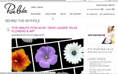 FIVE-MINUTE POW-WOW: DAVID LEASER TALKS FLOWERS & ART WITH RUE LA LA